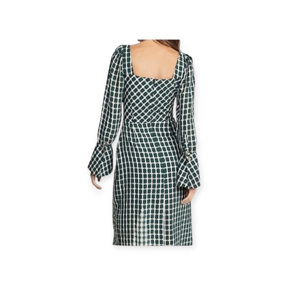 Anthropologie Plaid Midi Dress, Size S, Evergreen & White NWT - Picture 5 of 16
